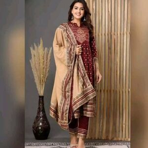 Maroon Indian salwar kameez dress Party wear Indian wedding dress Cotton dress